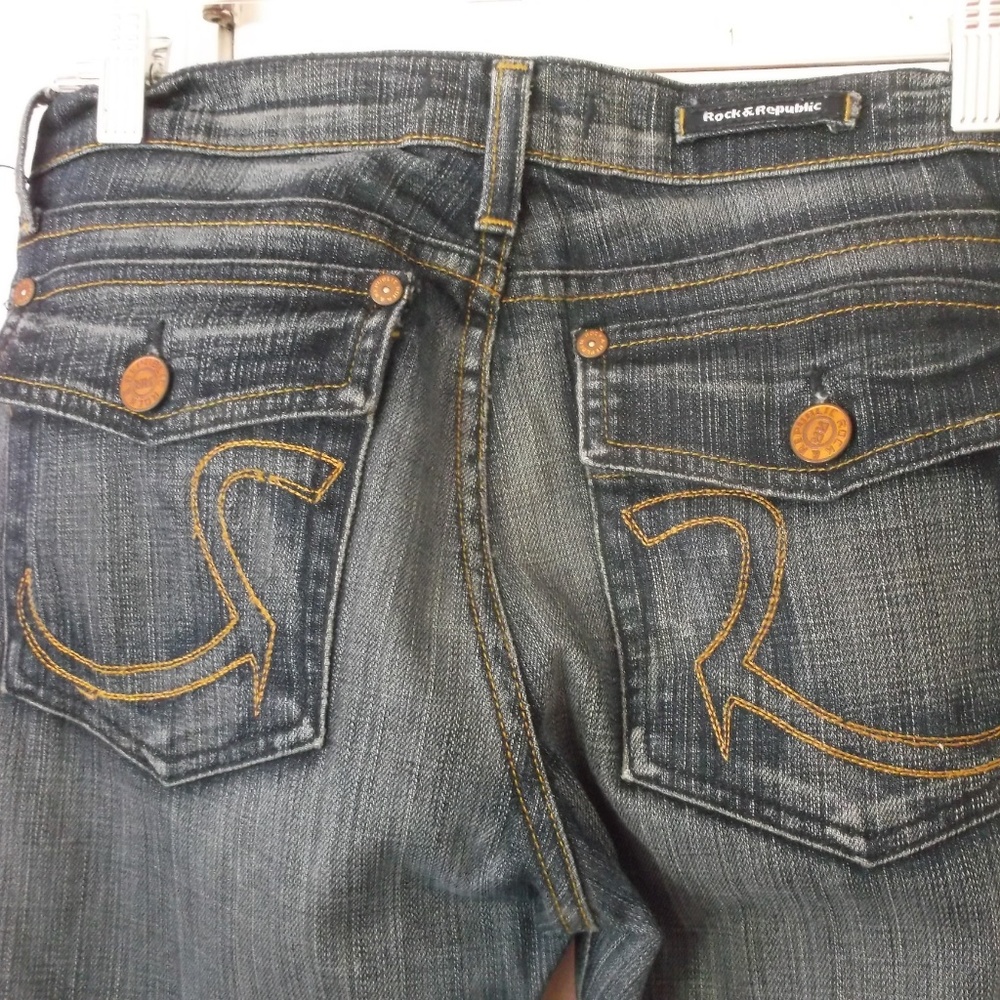 Rock & Republic Stevie Blue Jean 28 Bootcut 33 Leg - Picture 4 of 6
